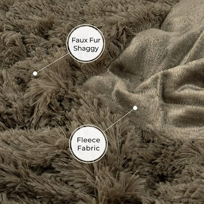 Tuddrom Decorative Extra Soft Faux Fur Blanket Queen Size 80" x 90", Solid - Image 5