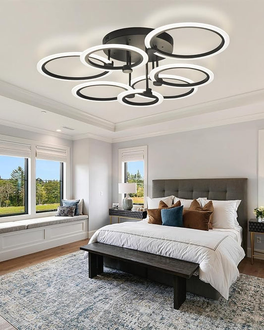 Modern LED Ceiling Light 7 Rings Dimmable Fixtures - Image 2