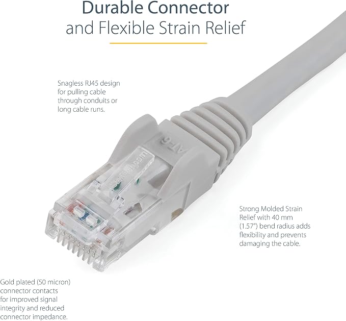 StarTech 12ft CAT6 Ethernet Cable - Image 3