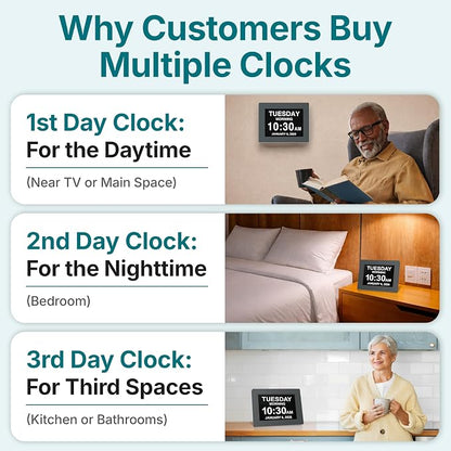 American Lifetime 【New 2024】 Dementia Clock Large Digital Clock - Image 5