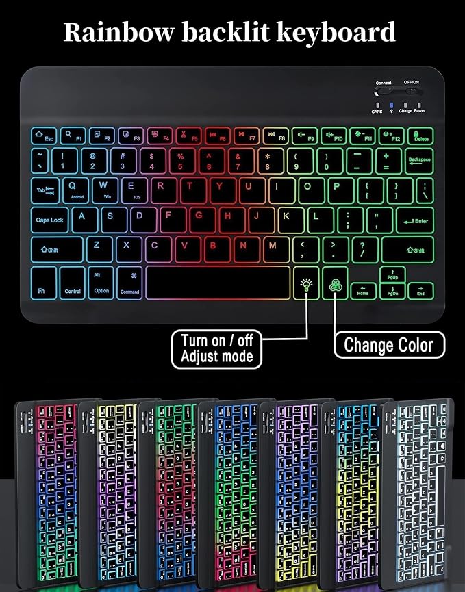 Rainbow Backlit Keyboard Case for iPad Pro 11 inch 2024 - Image 3