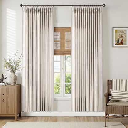 Memory Trained Pinch Pleated Curtains 86 Inches Long, Viral Linen Pinch Pleat - Image 2