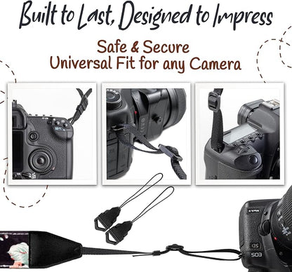 Art Tribute Camera Strap, Vintage Embroidered Neck Shoulder & Crossbody Camera - Image 7