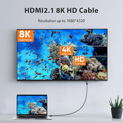 ARISKEEN 8K HDMI Cable 15 FT, 48Gbps High Speed HDMI 2.1 Cable, 8K 60Hz - Image 2