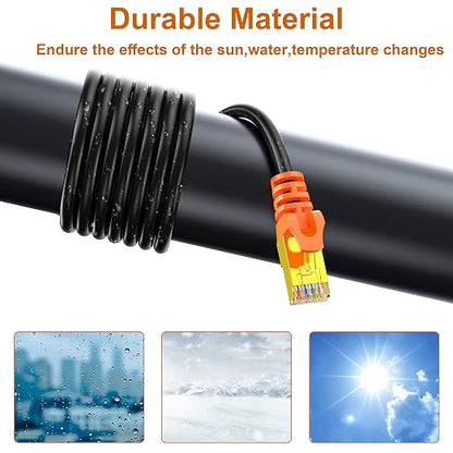250 ft Cat 7 Ethernet Cable, Outdoor and Indoor LAN Cord - Image 2