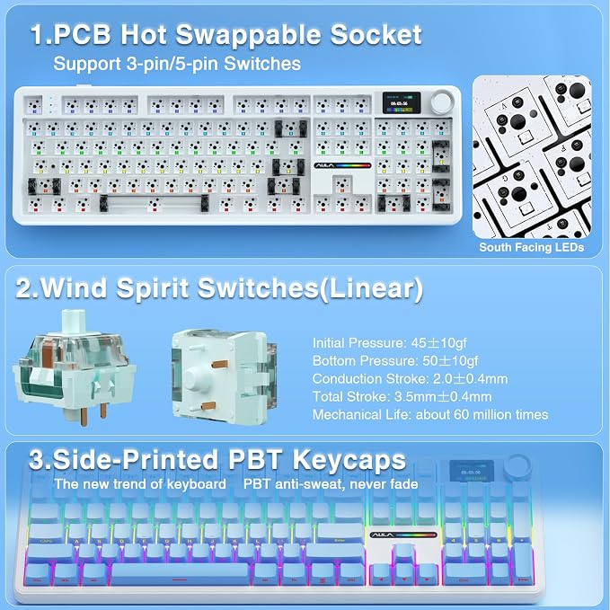 AULA F108 PRO - Wireless Mechanical Keyboard - Image 5