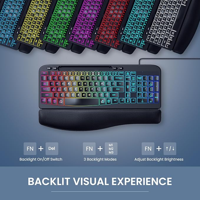 Ergonomic Backlit Keyboard - Image 5