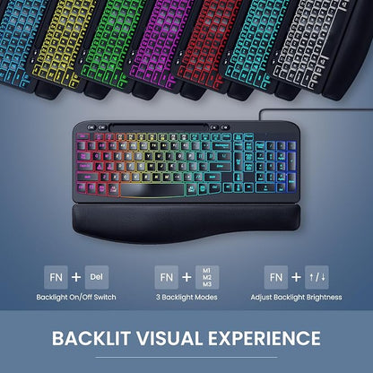 Ergonomic Backlit Keyboard - Image 5