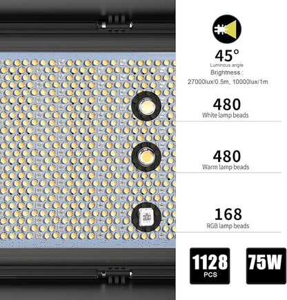 GVM 1500D RGB Video Light, 75W Dimmable Bi-Color Panel Light - Image 9