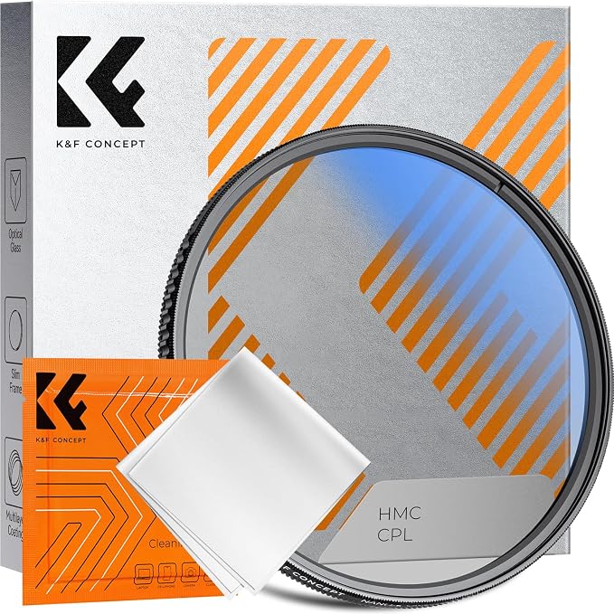 K&F CONCEPT 55mm Circular Polarizer Filter Ultra-Slim 18 Multi-Coated Optical by KFCONCEPT