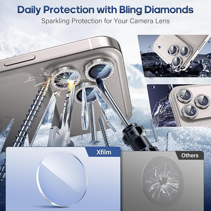 for iPhone 17 Pro / 17 Pro Max Camera Lens Protector Bling, Individual Diamond - Image 3