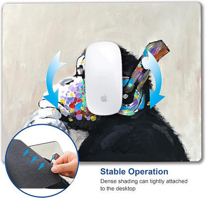 Mouse pad, Mouse pad with Design, Gorilla Oil Painting Graffiti, Funny Home and - Image 5