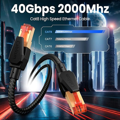 2FT-12Pack Cat 8 Ethernet Cable Short, Heavy Duty High Speed LAN Network Cable - Image 4
