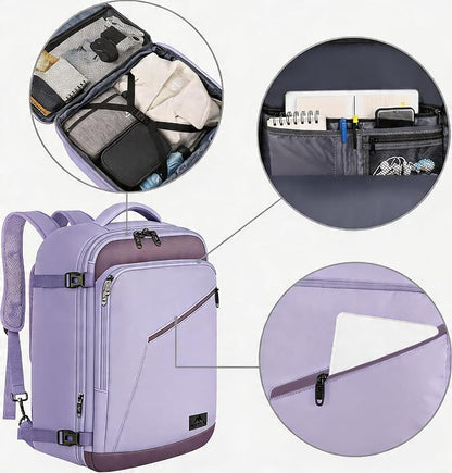 MATEIN Purple Travel Backpack, Large Capacity Carry on Backpack - Image 6