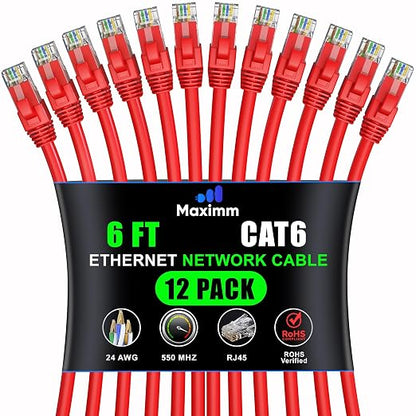 Maximm Cat 6 Ethernet Cable 6 Ft, Cat6 Cable, LAN Cable, Internet Cable and by MaximmCable