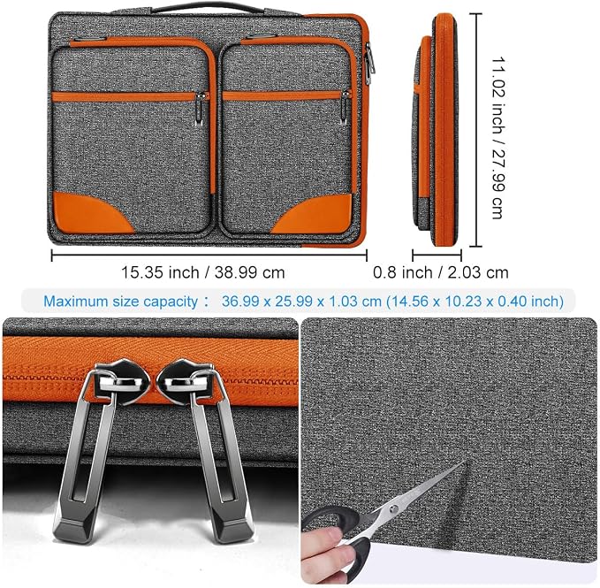 ZINZ Laptop Case 15 15.6 16 inches Sleeve Slim Briefcase Spill-Resistant Handbag - Image 2