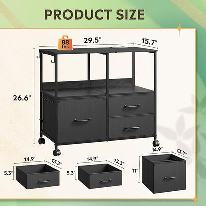 DEVAISE 3 Drawer File Cabinet - Image 3
