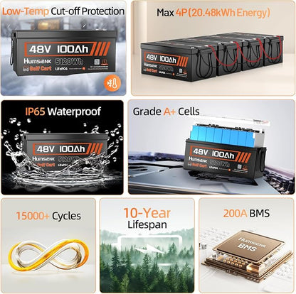 48V 100Ah LiFePO4 Golf Cart Lithium Battery Bluetooth - Image 3