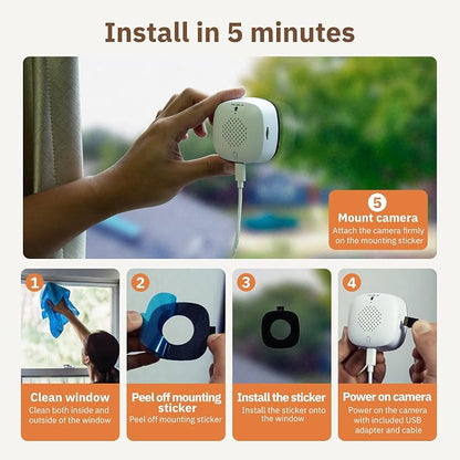 Girafit 3MP 2K Window Camera, 2.4GHz&5GHz WiFi Indoor Cameras - Image 4