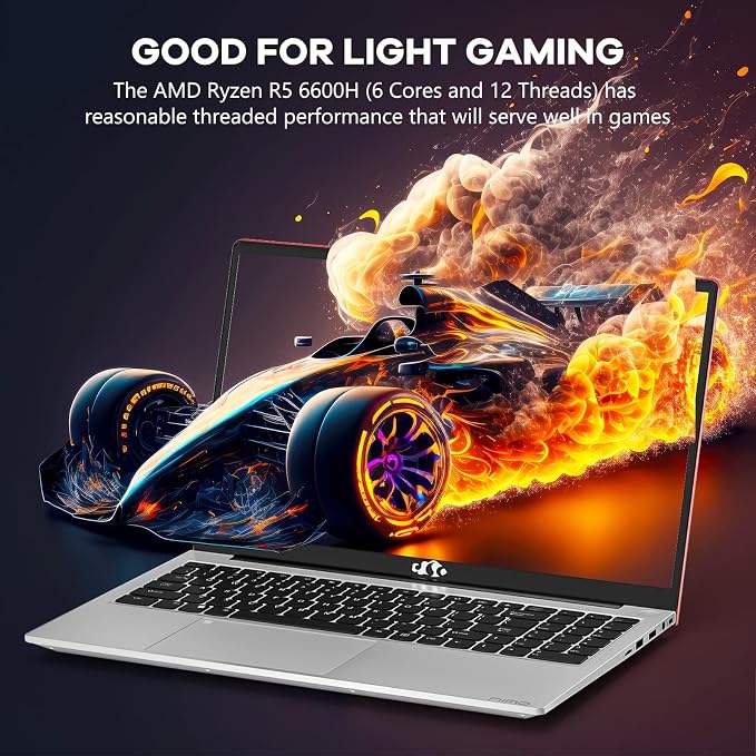 NIMO 15.6" IPS FHD-Gaming-Laptop, AMD Ryzen 5 6600H 6-Cores 660M GPU 16GB DDR5 - Image 3