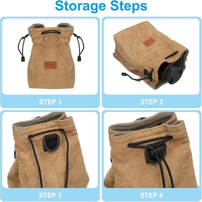 PATIKIL Camera Lens Pouch, L Size Drawstring Lens Case Flannel Camera Lens - Image 5