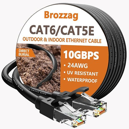 Ethernet Cable 40ft For Cat6/Cat5E, 10Gbps Compatible by Brozzag
