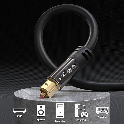 KabelDirekt TOSLINK – Optical Audio Cable – 75ft – Fiber Optic Cord, S/PDIF - Image 2
