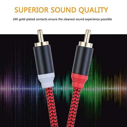 RCA Cable 10Ft, 2Rca Male to 2-RCA Male Audio Stereo Subwoofer Cable - Image 5