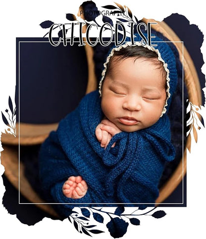 Newborn Photography Props Wraps & Ruffle Edge Bonnet - Image 2