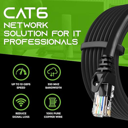 GEARit Cat 6 Ethernet Patch Cable 0.5 ft Black - Image 8