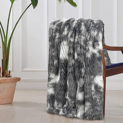 Tuddrom Decorative Extra Soft Fuzzy Faux Fur Throw Blanket 50" x 60", Solid - Image 5