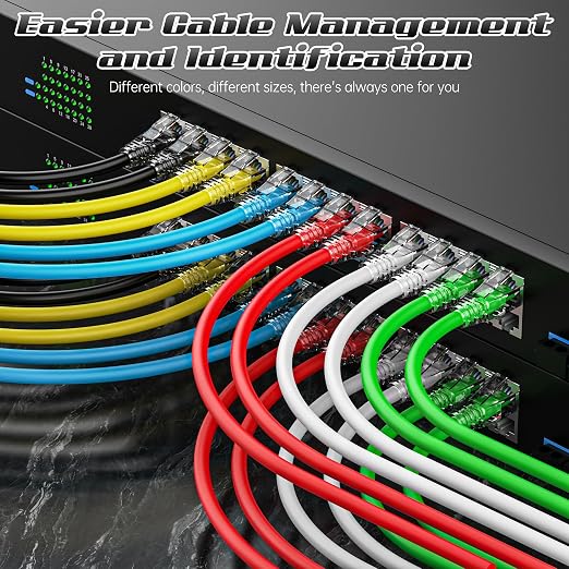 2 Feet Cat6 Patch Cables, Solid Pure Copper Patch Cord, Cat 6 Ethernet Cable - Image 3