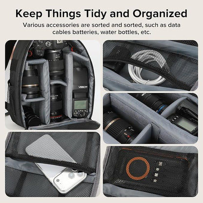 Camera Backpack Bag Small- Waterproof Professional DSLR Camera Bag Photography - Image 2