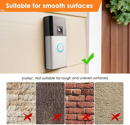LOCKA Adhesive Mount for Ring/Other Battery Doorbell, No Drilling Camera Door - Image 3