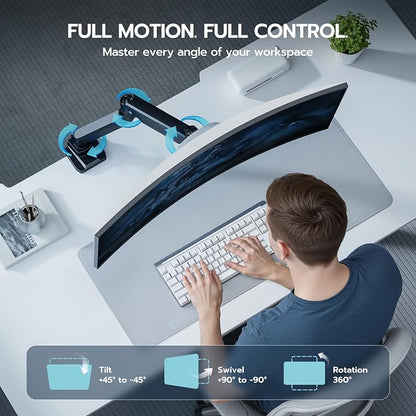 ARES WING Ultrawide Single Monitor Arm, Heavy Duty Monitor Mount - Image 5
