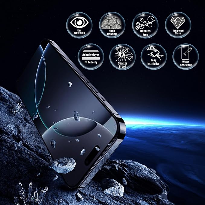 Screen Protector for iPhone 16 pro Blue Light Block, Military-Grade - Image 6