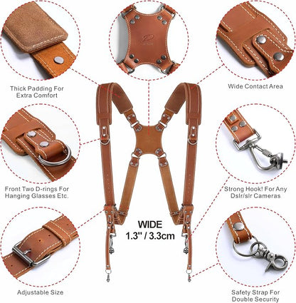 Padwa Lifestyle Tan Dual Camera Harness Strap - Image 2