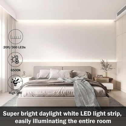 20FT White LED Strip Lights - Image 4