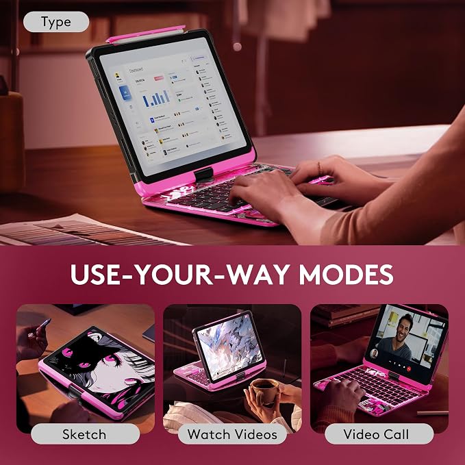 GUSGU Transparent Case with Wireless Keyboard - Image 4