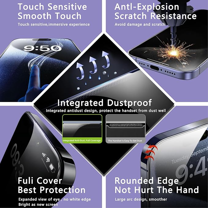 2 Pack Matte Screen Protector for iPhone 12 Pro Max, 9H Tempered Glass - Image 5