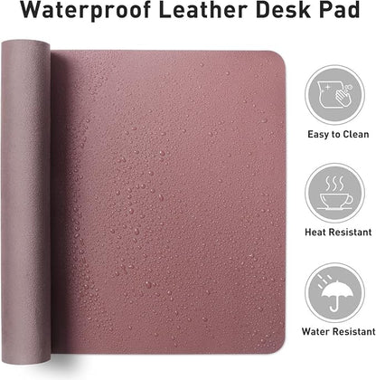 Aothia Leather Desk Pad Protector, Mouse Pad, Office Desk Mat, 31.5" x 15.7" - Image 6