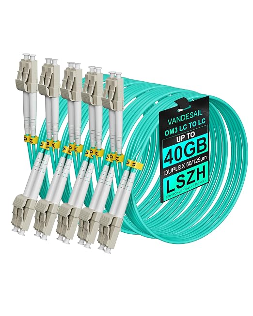 Fiber Patch Cable, OM3 LC to LC 10G Gigabit Multimode Fiber Optic Patch Cables by VANDESAIL