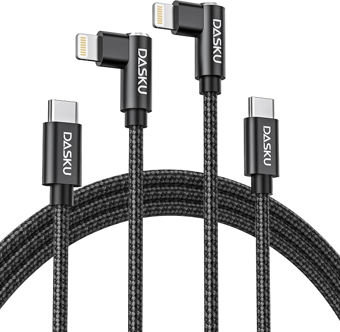 USB C to Lightning Cable iPhone Charger Fast Charging 2Pack 10FT Long Nylon 90 by Dasku