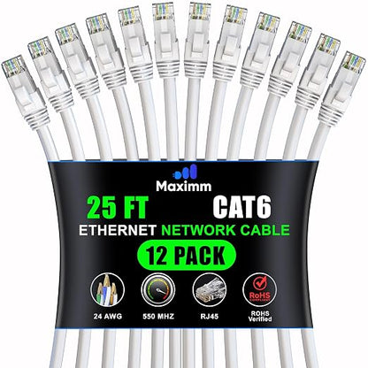 Maximm Cat 6 Ethernet Cable 25 Ft, Cat6 Cable, LAN Cable, Internet Cable by MaximmCable