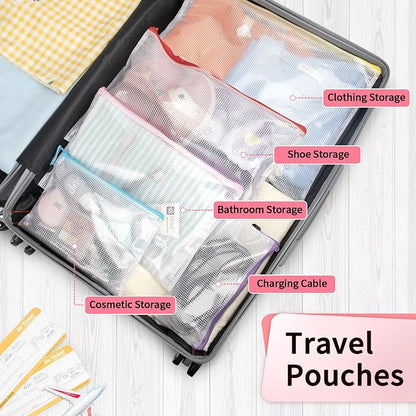 Umriox Mesh Zipper Pouch Bags, Large Storage Bags, Zipper Bags - Image 7