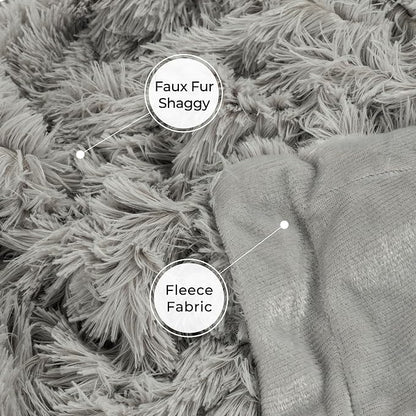 Tuddrom Decorative Extra Soft Fuzzy Faux Fur Throw Blanket 50" x 60", Solid - Image 6