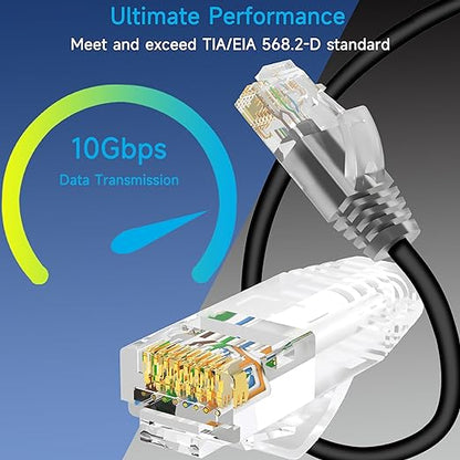 Cat6a Slim Ethernet Patch Cable 0.5 ft, Cat6a Patch Cable - Image 2
