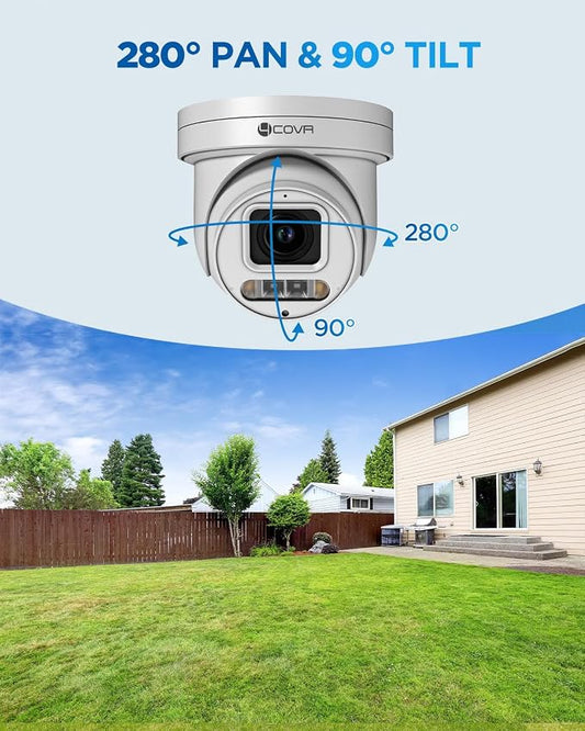 4COVR 4K PoE PTZ Security Camera System, 4X 8MP PoE IP PTZ Camera Two Way Audio - Image 2