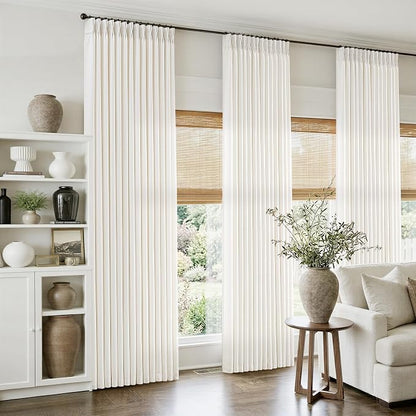 Extra Long 120 Inch Cream Pinch Pleated Curtains - Image 8