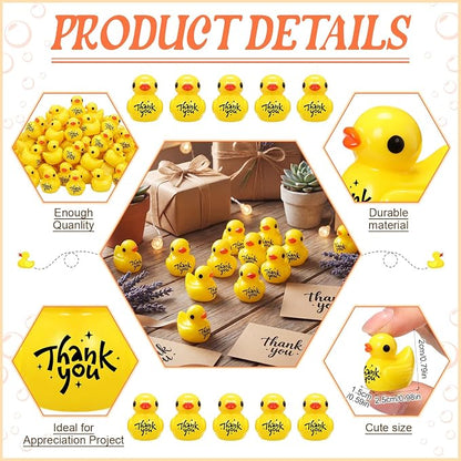 Skylety 100 Pcs Thank You Gifts Mini Resin Ducks Employee Appreciation Gifts - Image 2